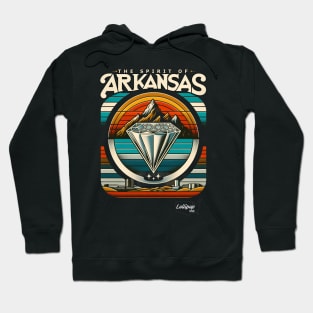 Arkansas Gems: The Diamond Frontier - American Vintage Retro style USA State Hoodie